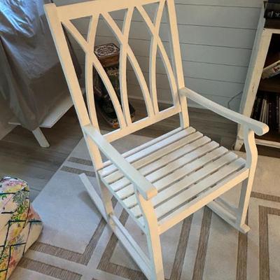 Sale Photo Thumbnail #252: White painted wood rocker. 