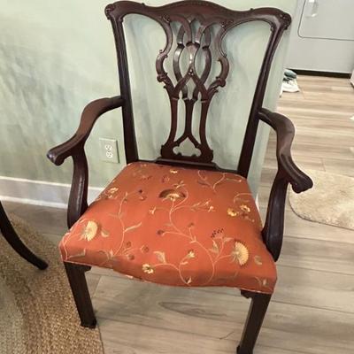 Sale Photo Thumbnail #159: 2 of these chippendale capitians chairs. Would be great for accent chairs too! 
