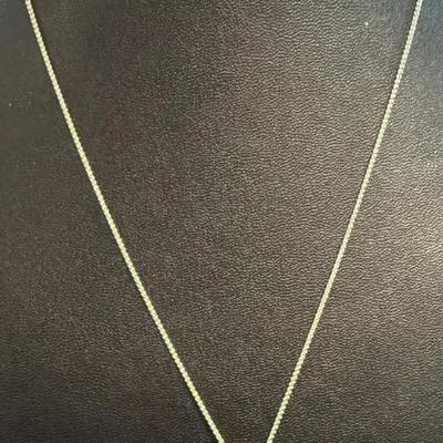14k Milros Italy White Gold Heart Pendant & 18 Inch Chain Total Weight 3.27 Grams