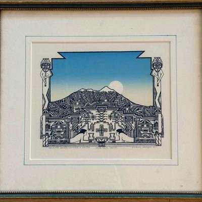 Sky Alter Sacred Mountain In Winter Color Trial Proof Framed Signed Douglas Johnson 1977