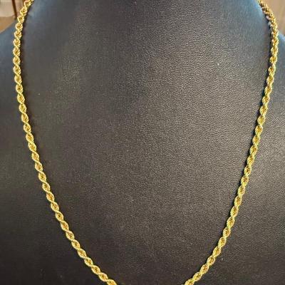 14k Yellow Gold 18 Inch Twist Chain (as Is) Weight 7.0 Grams