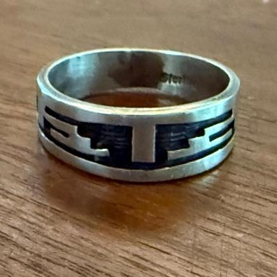 Vinage Hopi Cyrus Josytewa Sterling Silver Ring Size 9 - Total Weight 4.16 Grams