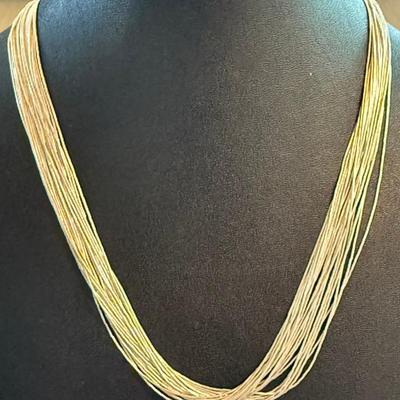 Liquid Sterling Silver 20 Strand Bead 18 Inch Necklace - 18.51 Grams