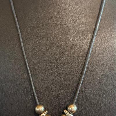 Sterling Silver Chime Ball With Adjustable Cord Necklace