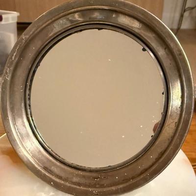 Antique Black Starr Gorham Sterling Silver Number 46 Folding 4.5 Inch Travel Mirror - Total Weight 89.9 Grams