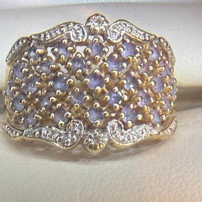 Vintage 14k Gold & Tanzanite Stone Ring Size 9.25 - Total Weight 5.11 Grams