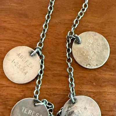 Vinage 1940's Leonore Doskow Handmade Sterling Silver Charms W Sterling Silver Bracelet 9.82 Grams