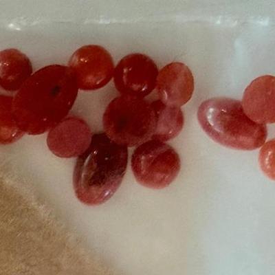 Vintage Coral Round Miniature Cabochons