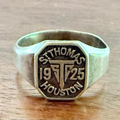 14K Yellow Gold 1925 St. Thomas Houston Sweeney Class Ring - Size 9.5 - Total Weight 7.23 Grams