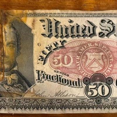 1860s United States 50 Cent Fractional Paper Currency John Allison