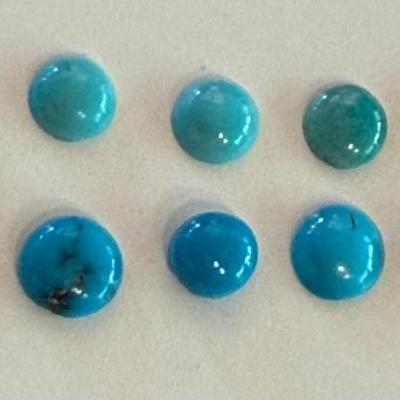 Vintage Stabalized Miniature Turquoise Round Cabochons