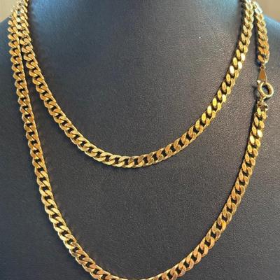 Vintage Trifari Gold Tone 36 Inch Chain Link Necklace