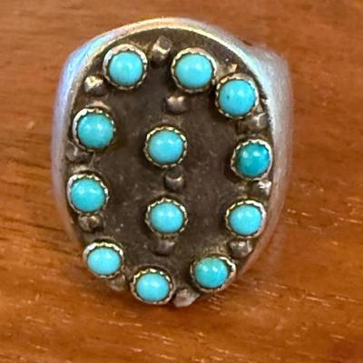 Vintage Sterling Silver Snake Eye Shadow Box Ring Size 7.75 - Total Weight - 35.15 Grams