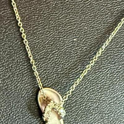 950 Platinum 17 Inch Chain Necklace With Platinum & Diamond Sandal - Weight - 3 Grams