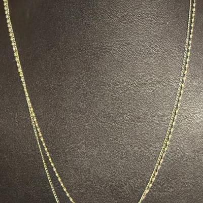(2) Delicate Sterling Silver 18 Inch Necklaces & (2) Gold Tone Sterling Silver 10 Inch Ankle Bracelets 7.63 Gr