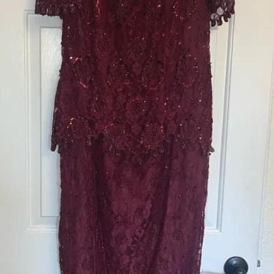 Scala Sequin Beaded Formal Dress