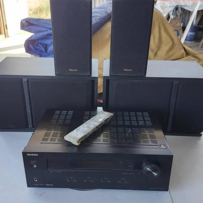 Onkyo Receiver With 2 Bose And 2 Klipsch Speakers