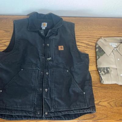 Carhartt Men’s Vest And Camo Shirt