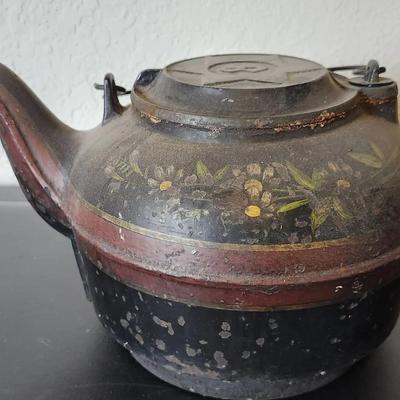 Antique Cast Iron Tea Kettle