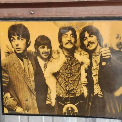 Vintage Photo of The Beetles, Black and White Epoxy On Wood