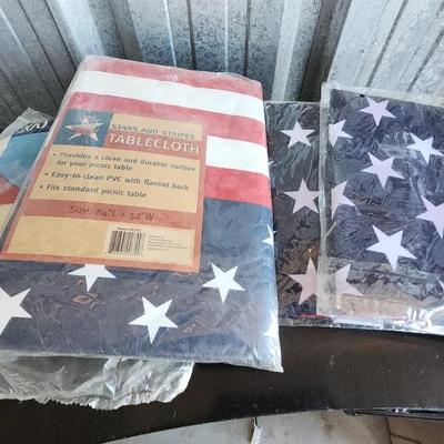 Mystery Lot of American Flags and House Mount Flag Pole