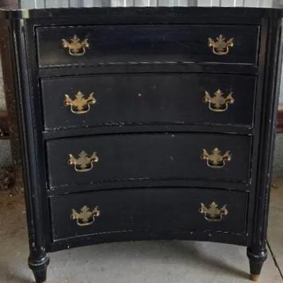 Small Black Dresser with Gold Colored Handles