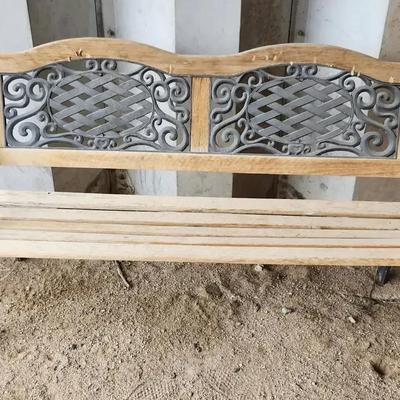 Vintage Cast Iron and Wood Bench