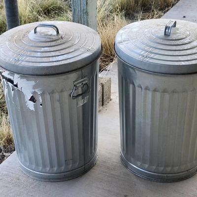 2 Behrens Galvanize Trash Cans