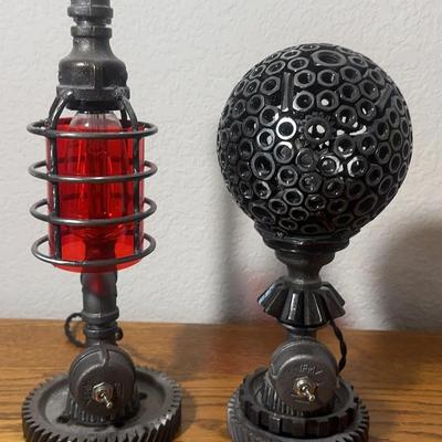 Two Artistic Industrial Table Lamps