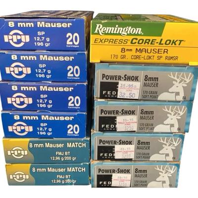 8mm Mauser Ammunition Various Brands