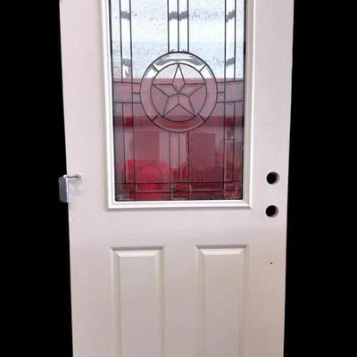 Solid Wood Standard Door - Glass, Texas Star 