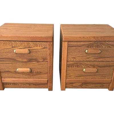 Pair of wooden night stands/office cabinets 