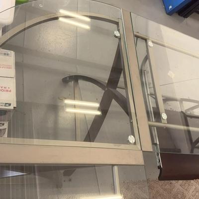 Glass And Metal New England L Shaped Office Workstation