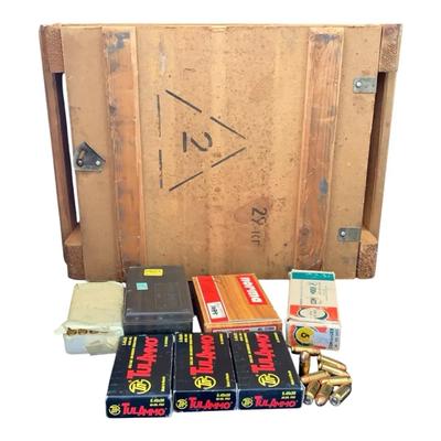 Miscellaneous Ammunition And Wooden Ammo Box