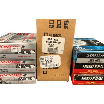 .308 Win Ammunition Various Brands, Some Are Reloads