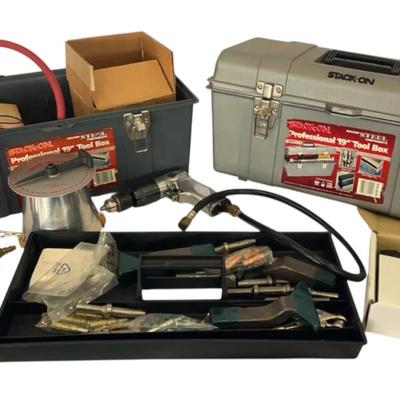 Aircraft Tools (timing, And Pressure Tools As Well As Rivet Kit With Rivet Gun)