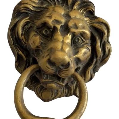 Lion head brass door knocker