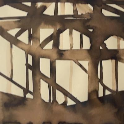 Lavi Daniel, Untitled (#20) Abstract Art 2004, Ink on Paper, Framed