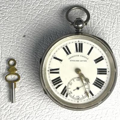 Antique Sterling Silver English Lever | Improved Patent Stopwatch with Key, circa 1800s