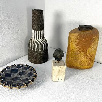 Dutch Art Studio Pottery- Westraven Utrecht, Berber Dish, Japanese Vase Sculpture