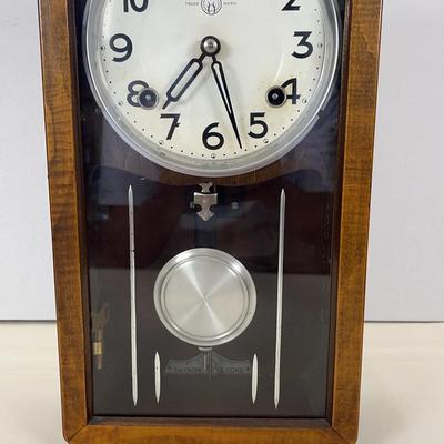 Hayashi Pendulum Wall Clock - Walnut Casing - Vintage