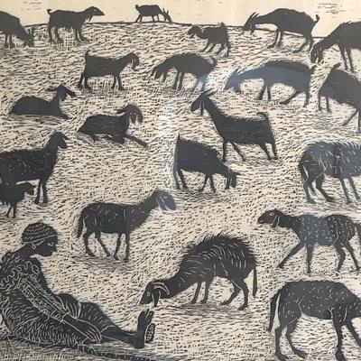 Anne Marie Mejlholm, Dage Khnumlandet (Greek Goats) 15/50 Lithograph