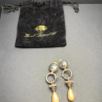 Karl Lagerfield Earrings with Bag 