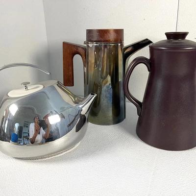 MCM Scandinavian Teapots: Tapio Wirkkala 925 Sterling Silver, George Jensen, Gustavsberg