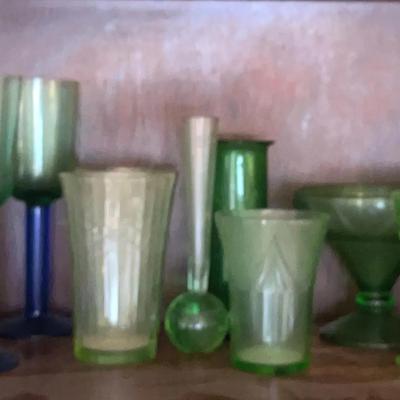 Green Depression Glassware: Holmegaard Princess Cordial, Indiana Glass, Hazel-Atlas- 25+ Pcs