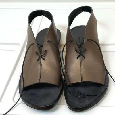 CYDWOQ Bronze Leather Sandal Size 38