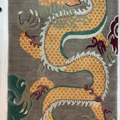 Collector's Item! Nepalese Hand Woven Dragon Rug