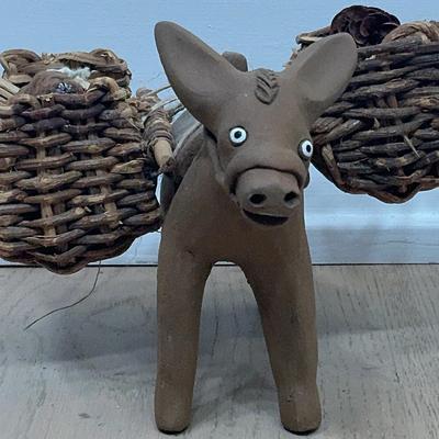 Brazilian Wooden Donkey Figurine