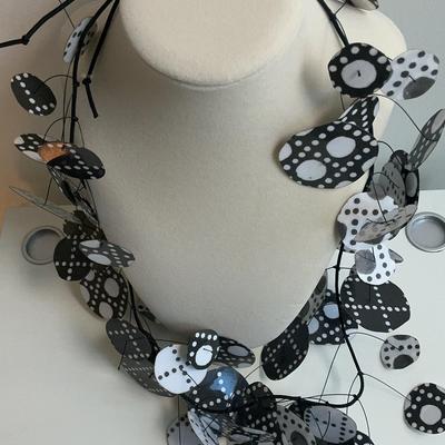 Annemieke Broenink Necklace, Batik, Black & White