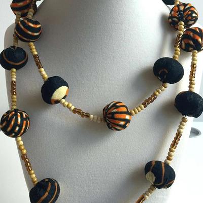 Fabric Bead Necklace